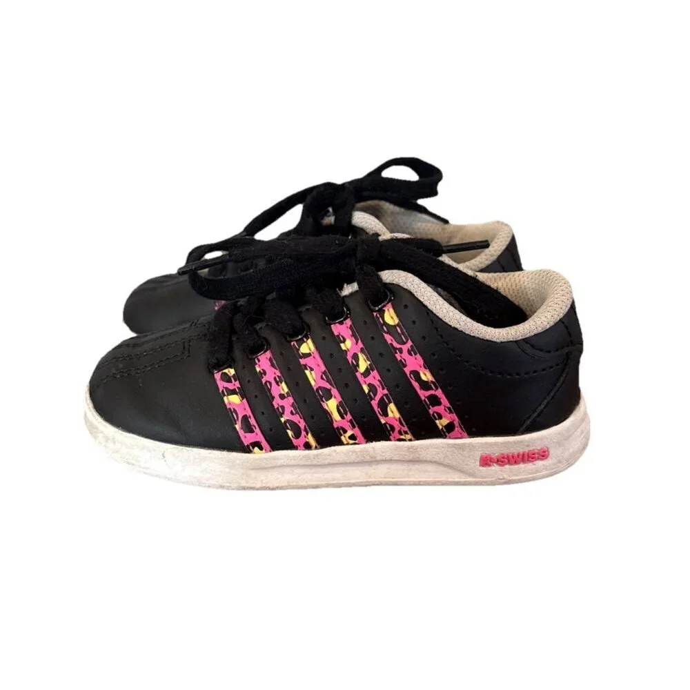 K-Swiss Classic Lx Lace Up Girls Black Sneakers Casual Shoes Toddler 9 Pink